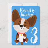 Corgi Kids Birthday  Einladung (Vorderseite)