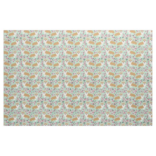 Corgi-Kirschblüte Stoff (Fat Quarter (45,7 x 55,9 cm))