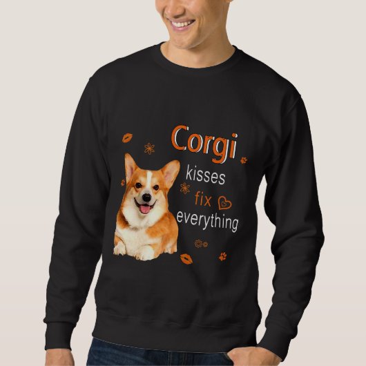 Corgi Kisses Fix Alles 1249 Sweatshirt (Vorderseite)