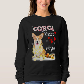 Corgi Kisses Fix Alles Weihnachts Light Pajama Sweatshirt