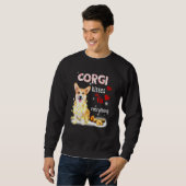 Corgi Kisses Fix Alles Weihnachts Light Pajama Sweatshirt (Vorne ganz)