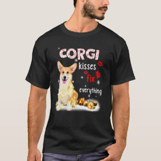 Corgi Kisses Fix Alles Weihnachts Light Pajama T-Shirt