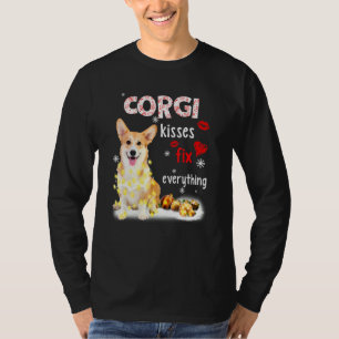 Corgi Kisses Fix Alles Weihnachts Light Pajama T-Shirt