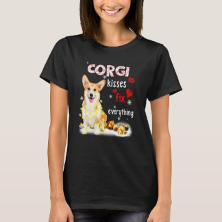 Corgi Kisses Fix Alles Weihnachts Light Pajama T-Shirt