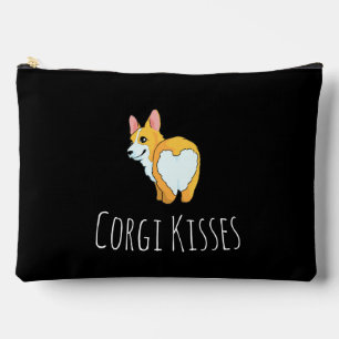 'Corgi Kisses' Lustiges Corgi-Fanartikel Schwarz Zubehörtasche