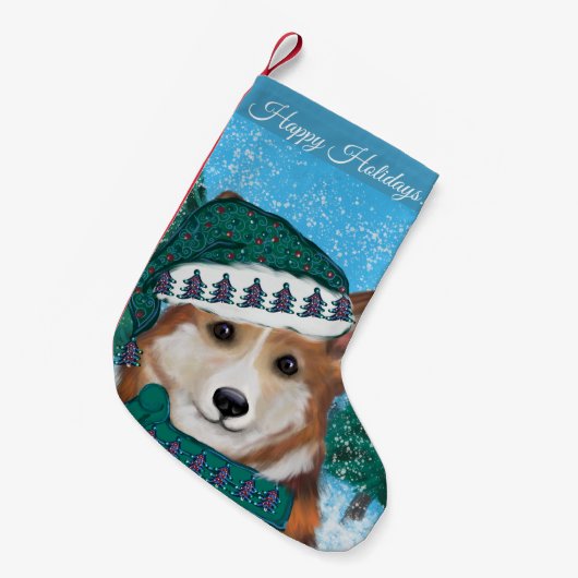 Corgi Kleiner Weihnachtsstrumpf (Vorderansicht (hängend))