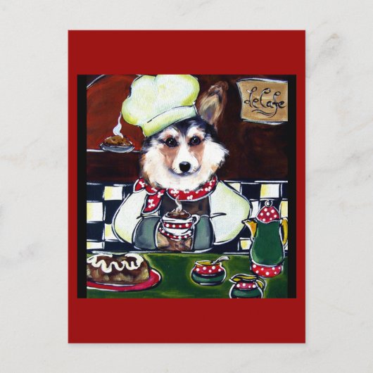 Corgi Koch Postkarte (Vorderseite)