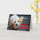 Corgi Koch Weihnachtskarte Karte (Gelbe Blume)