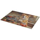 Corgi Kochen in der Küche Schneidebrett (Ecke)