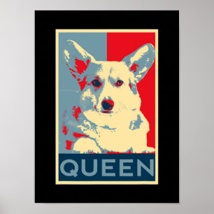 Corgi Königin Art Dog Kunst für Fans von Corgis un Poster