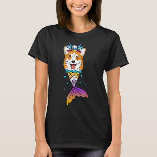 Corgi-Kopf und Meerjungfrauenschwanz Geburtstag un T-Shirt