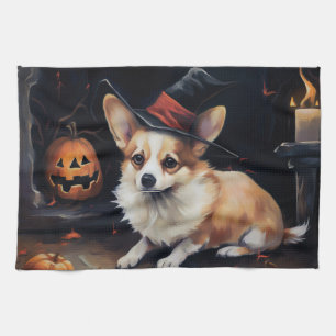 Corgi Kürbisse Halloween Gruselig Geschirrtuch