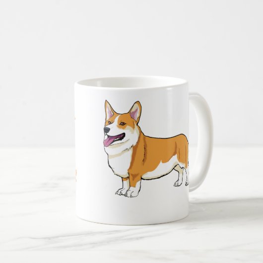 Corgi-Lächeln-Tasse Kaffeetasse (VorderseiteRechts)