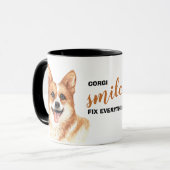Corgi lächelt alles reparieren tasse (Vorderseite Links)