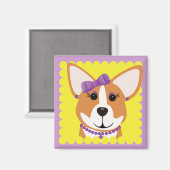 Corgi Lady Magnet (Vorderseite/Rückseite)