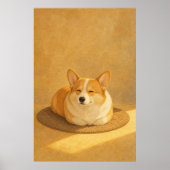 Corgi Laib Wasserfarbe Whimsical Kunstposter Poster (Vorne)