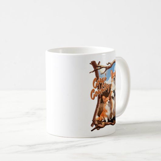Corgi-Land – Lustiges Corgi-Shirt, Rustikale Ameri Kaffeetasse (VorderseiteRechts)