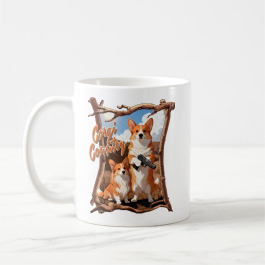 Corgi-Land – Lustiges Corgi-Shirt, Rustikale Ameri Kaffeetasse (Links)