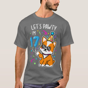 Corgi Lasse Pawty Im 17., 17. jährigen Geburtstag T-Shirt