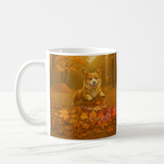 Corgi Leaf Leap Kaffeetasse (Links)