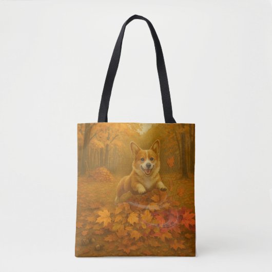 Corgi Leaf Leap Tasche (Vorderseite)