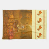 Corgi Leaf Leap Wide Border Kitchen Towels Geschirrtuch (Horizontal)