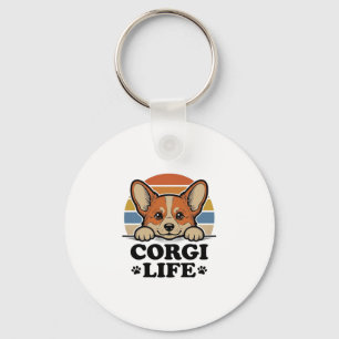 Corgi-Lebens-Shirt Vintage-Gravur Hunde-Liebhaber- Schlüsselanhänger