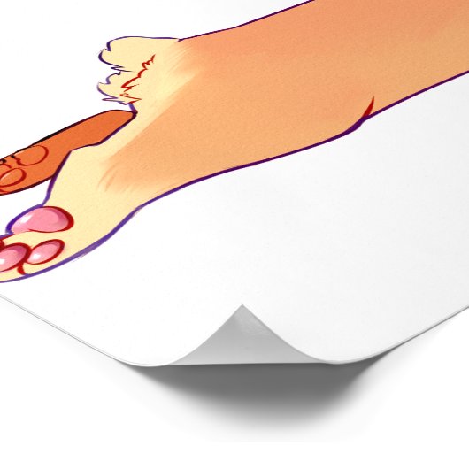 Corgi legt Plakat (Ecke)