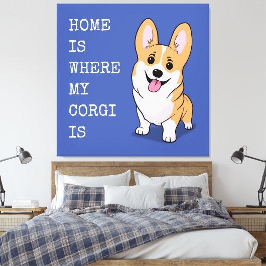 Corgi Leinwanddruck (Insitu (Schlafzimmer))