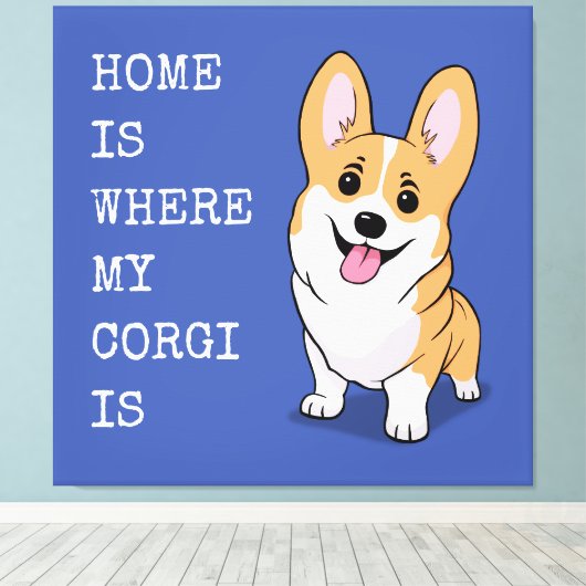 Corgi Leinwanddruck (Insitu (Holzboden))