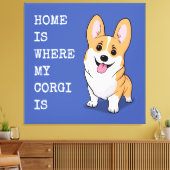 Corgi Leinwanddruck (Insitu (Wohnzimmer))
