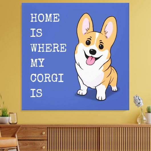 Corgi Leinwanddruck (Insitu (Wohnzimmer))
