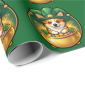 Corgi Leprechaun Pot of Gold St. Patrick’s Day T Geschenkpapier (Rolleneckpunkt)