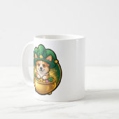 Corgi Leprechaun Pot of Gold St. Patrick’s Day T Kaffeetasse (Vorderseite Links)