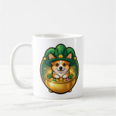 Corgi Leprechaun Pot of Gold St. Patrick’s Day T Kaffeetasse (Links)