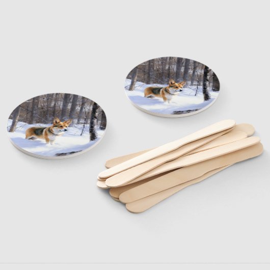 Corgi Let It Snow Weihnachten Fächer (Non-assembled)