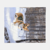 Corgi Let It Snow Weihnachten Fleecedecke (Vorderseite (Horizontal))