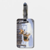 Corgi Let It Snow Weihnachten Gepäckanhänger (Rückseite vertikal)