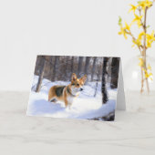 Corgi Let It Snow Weihnachten Karte (Gelbe Blume)
