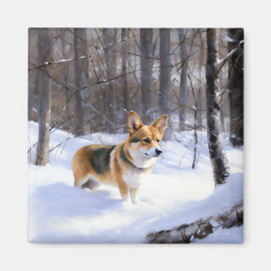 Corgi Let It Snow Weihnachten Magnet