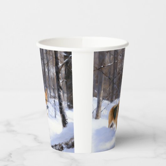 Corgi Let It Snow Weihnachten Pappbecher (Links)