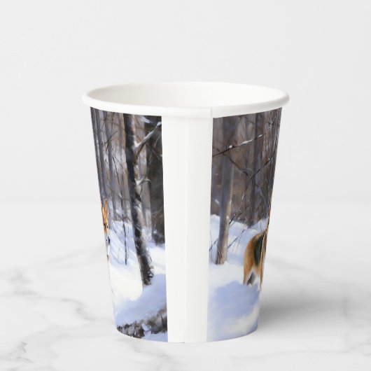 Corgi Let It Snow Weihnachten Pappbecher (Rechts)