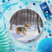 Corgi Let It Snow Weihnachten Pappteller (Party)