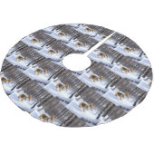 Corgi Let It Snow Weihnachten Polyester Weihnachtsbaumdecke (Schrägansicht)