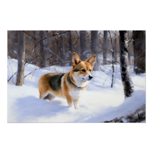 Corgi Let It Snow Weihnachten Poster (Vorderseite)