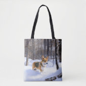 Corgi Let It Snow Weihnachten Tasche (Vorderseite)