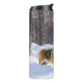 Corgi Let It Snow Weihnachten Thermosbecher (Nach links gedreht)