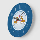 Corgi Liebe Große Wanduhr (Winkel)