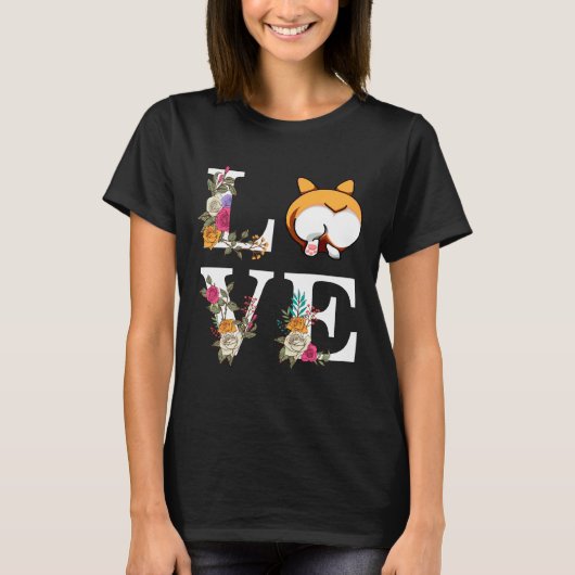 Corgi Liebe Hintern T-Shirt (Vorderseite)