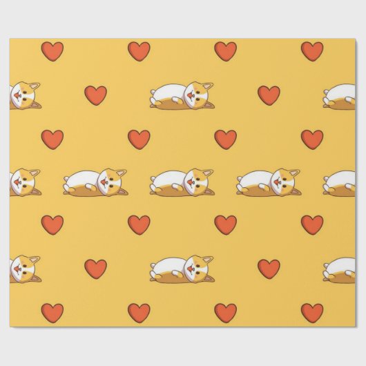 Corgi-Liebe-Muster Geschenkpapier (Flach)